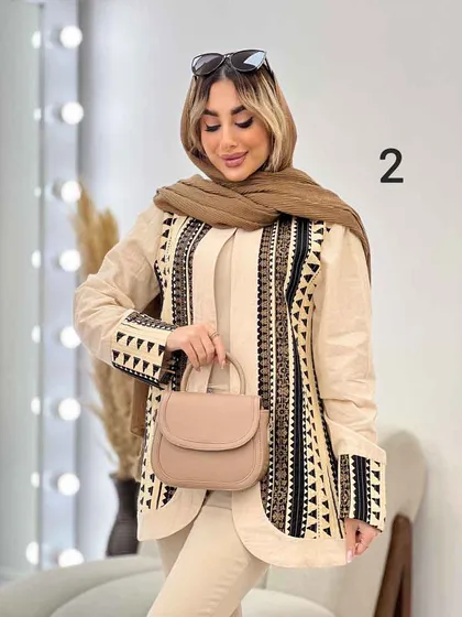 مانتو کتی لینن خرجه کاری هندی