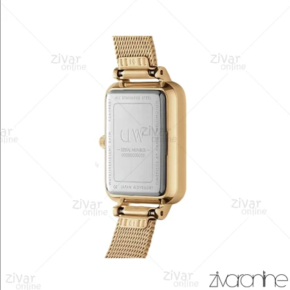 ساعت دنیل ولینگتون زنانه طلایی صفحه سفید ایندکس نگین‌دار 104314