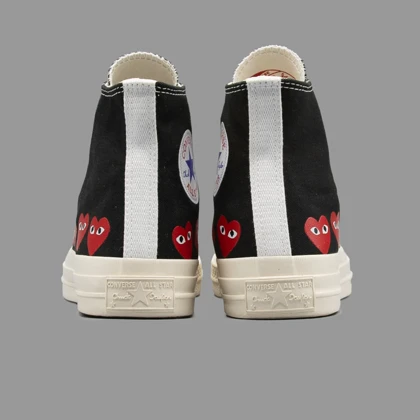 کانورس پلی مولتی هارت مشکی ساق بلند Converse Cdg Play Multi Heart Black Hightop