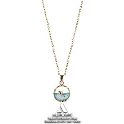 گردنبند طرح وال و دریا Swimming Whale Necklace G