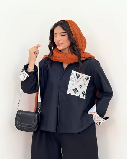 شومیز ترکیبی پارمین(50)کد:5623