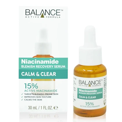 سرم ضد لک و کنترل چربی پوست بالانس Balance, مدل Niacinamide حاوی نیاسینامید 5٪ حجم 30 میلی‌لیتر