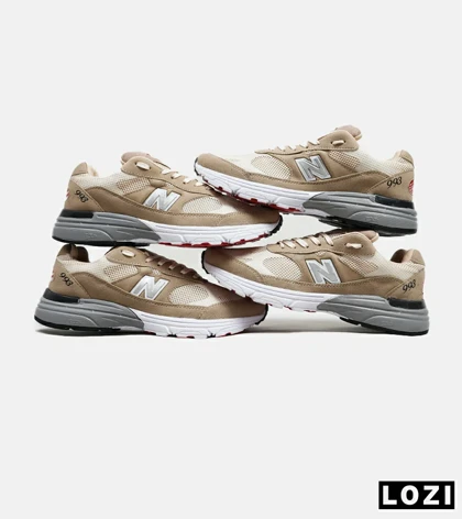 کفش کتانی بزرگ پا قهوه ای طوسی NEW BALANCE 993