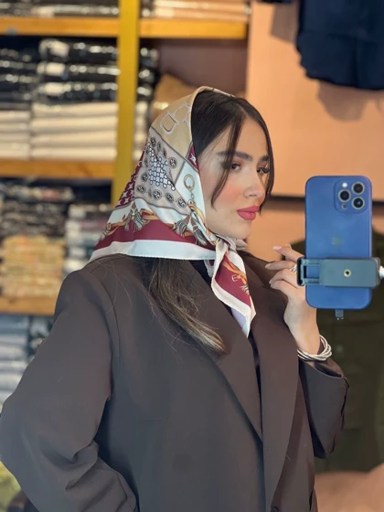 مینی اسکارف ابریشم کالکشن زنجیری 2