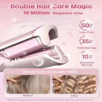 فر کننده مو شیگلم صورتی سایز 25 مدل cuppid,s charm Beach Babe Hair Waver
