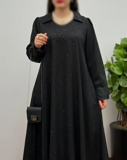 پیراهن مانتویی مشکی مدل نیایش (ویژه محرم)