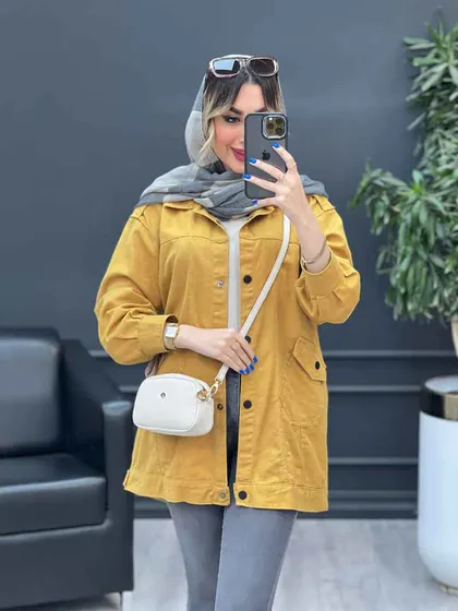 مانتو کتان سرشانه پاگن نیلیا