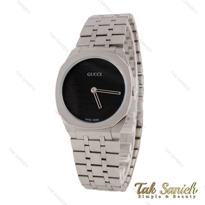 ساعت گوچی 25H زنانه استیل صفحه مشکی Gucci-5736-L