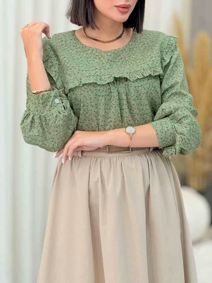 شومیز طرح گل ژیله دار