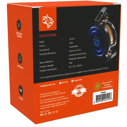 فن خنک کننده گوشی موبایل پورودو Porodo مدل PDX630 رادیاتوری