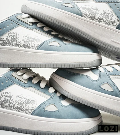 کفش کتانی مردانه سفید آبی NIKE AirForce Draw