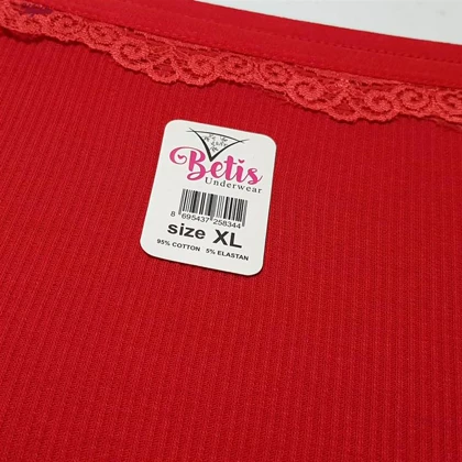 شورت زنانه نخی رنگ قرمز بتیس کد 5369