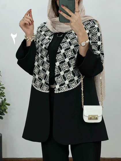 مانتو مجلسی سوزندوزی پینکا