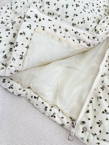 کاپشن پافری گل ریز کد 5246