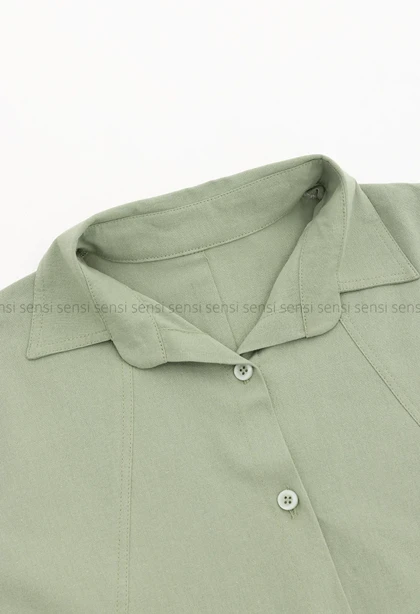 شومیز لینن بغل چاک کد1005239