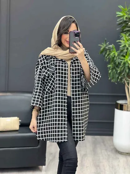 شکت چهارخونه آستین کیمینو