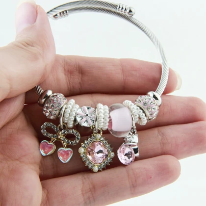 دستبند دخترانه مدل پاندورا پاپیون