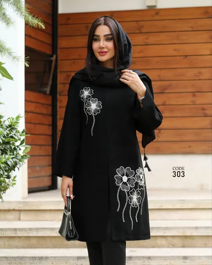 مانتو مشکی کد 303