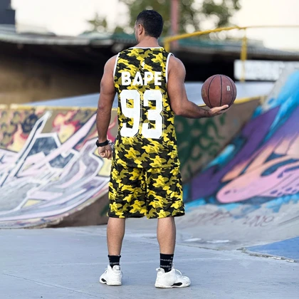 ست رکابی و شلوارک بسکتبالی مردانه بیپ طرح چریکی