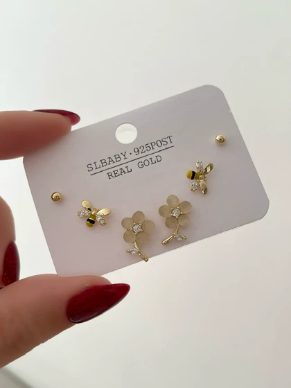 گوشواره پک سه جفتی fashion