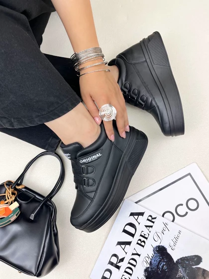 کتانی زنانه لژ مخفی همتا 8 سانت فشیون بند کشی FASHION کد : 250