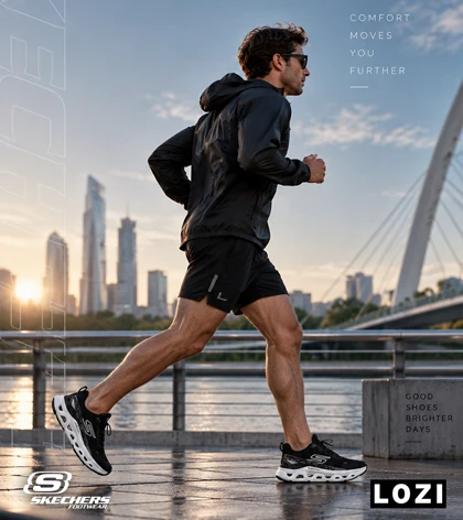 کتانی اسکیچرز Glide-Step مشکی سفید مردانه و زنانه مدل 9363