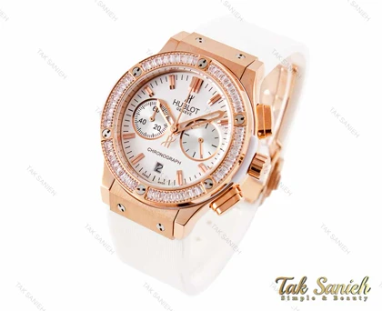 ساعت هابلوت زنانه سفید نگین‌دار سه موتوره Hublot-2917-L