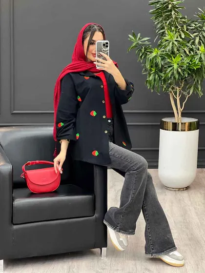 مانتو طرح توت فرنگی
