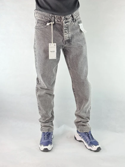 شلوار اسلیم فیت مردانه ذغالی ساده 3