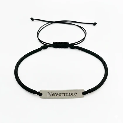 دستبند نقره با حک Nevermore