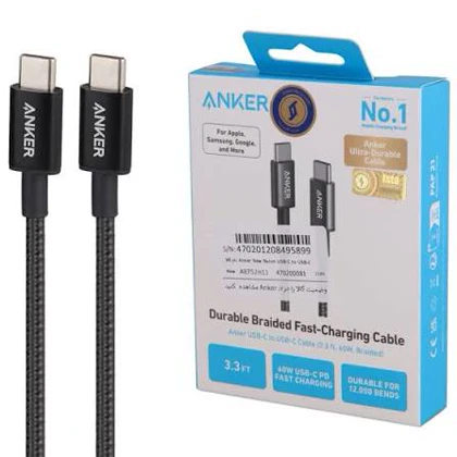 کابل USB-C به USB-C انکر مدل A8752 طول 1 متر با توان 60 وات