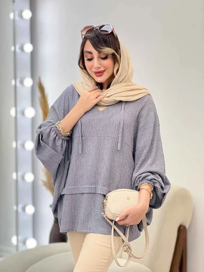 مانتو جلو بسته برش‌دار مارینا