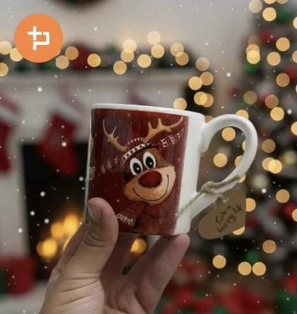 ماگ سرامیکی دسته دار طرح کریسمسی