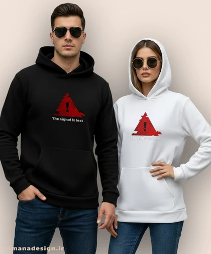 هودی مردانه و زنانه طرح مثلث سیگنال از دست رفته کد 965