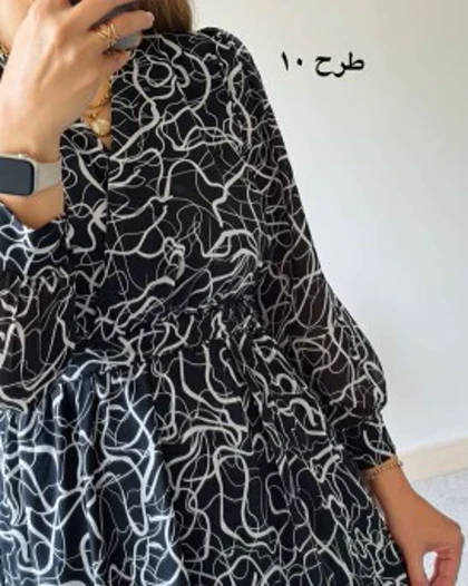 پیراهن حریر سرمه سری 15