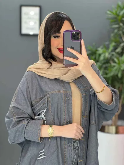 مانتو جین پانچ پایین ریش