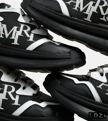 کفش کتانی مشکی سفید AMIRI MA1 Leather