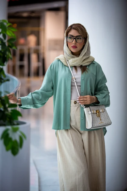 مانتو لینن رایون پیراهنی پرتو