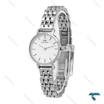 ساعت دنیل ولینگتون زنانه نقره ای صفحه سفید مینی DW-6002-24-L