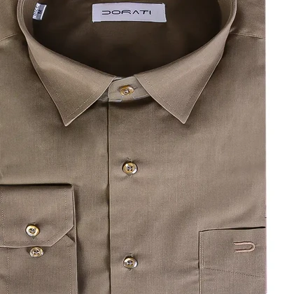 پیراهن مردانی رسمی ساده خاکی