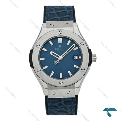 ساعت هابلوت زنانه استیل بند چرم طرح دار سرمه ای Hublot-7596-L