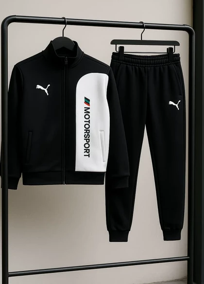 ست سویشرت شلوار مردانه مشکی مدل MotorSport