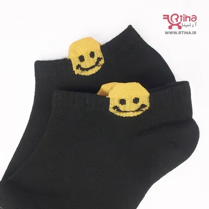 جوراب زنانه مشکی مچی مدل EMOJI-05