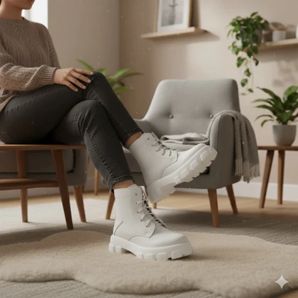 نیم بوت زنانه سفید مدل Roxana