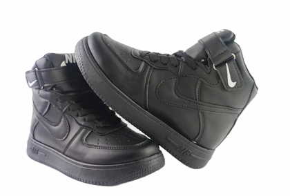 کفش اسپرت زنانه وپسرانه مدل نایکی ایرفورس ساق‌دار nike airforce مشکی کد 69