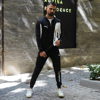 ست سویشرت شلوار مردانه مشکی مدل MotorSport ویژه