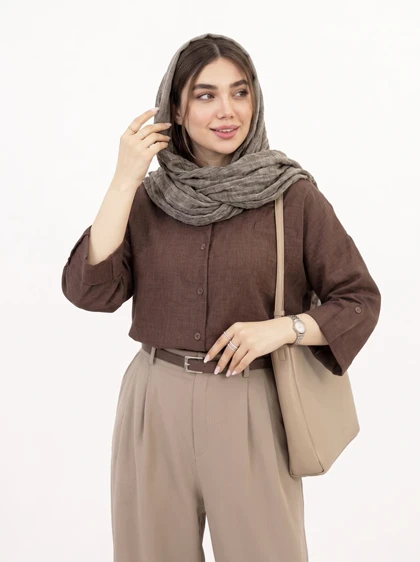 شومیز شانتون جیب مخفی آستین پاگون