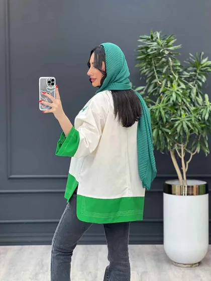 مانتو لینن ترکیبی طرح پروانه