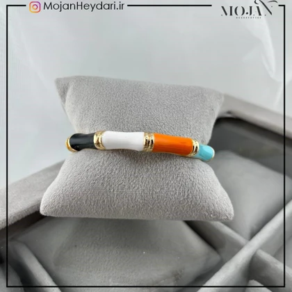 دستبند زنانه بنگل با طرح میناکاری شیک و ظریف کد bg10023