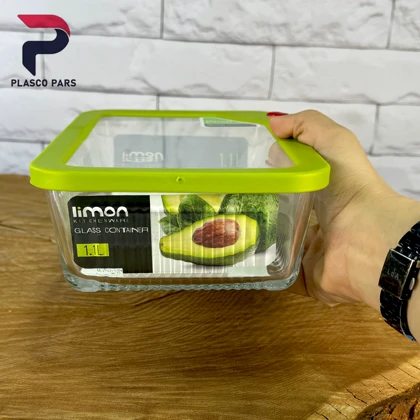 ظرف شیشه ای 1.1 شیاردار مستطیل لیمون